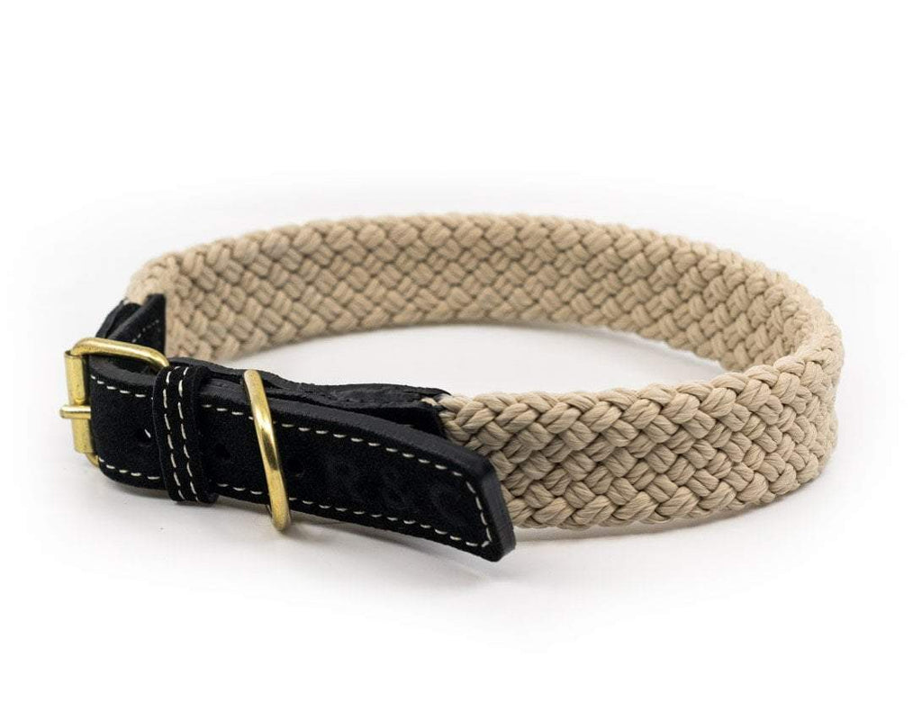 Flat Rope Dog Collar - Black