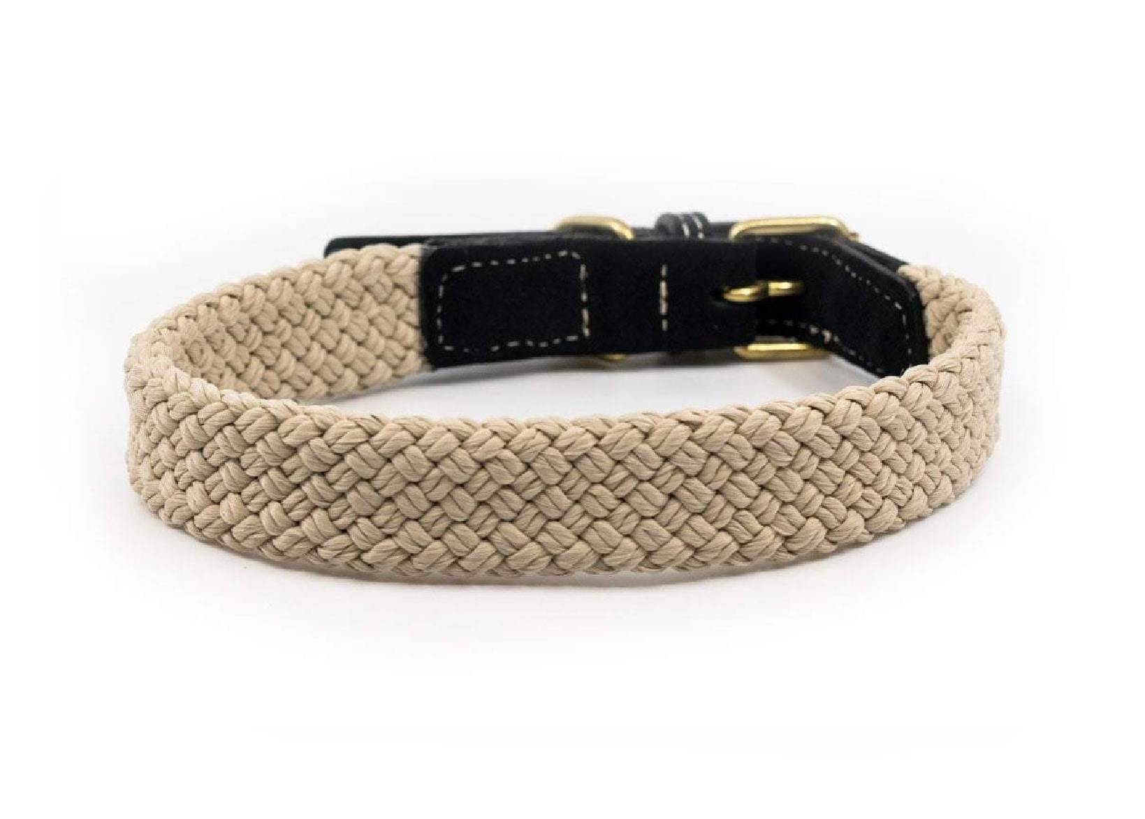 Flat Rope Dog Collar - Black