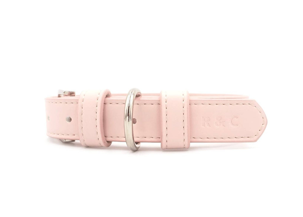 Pink Leather Dog Collar