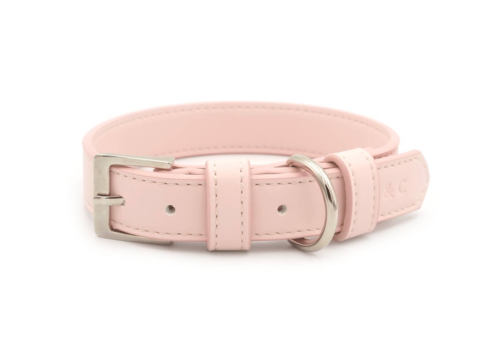 Pink Leather Dog Collar