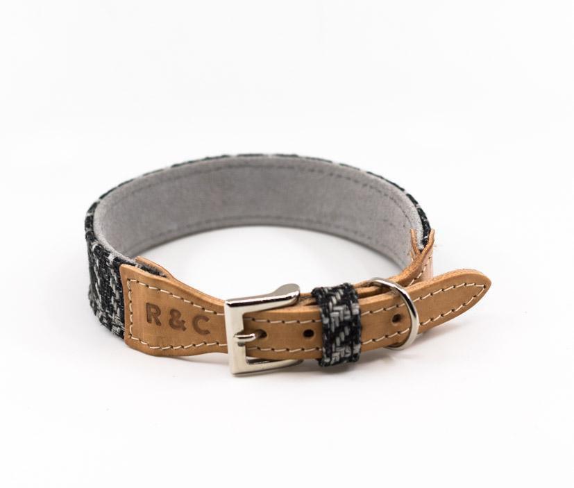 Tweed & Leather Dog Collar - Ascot