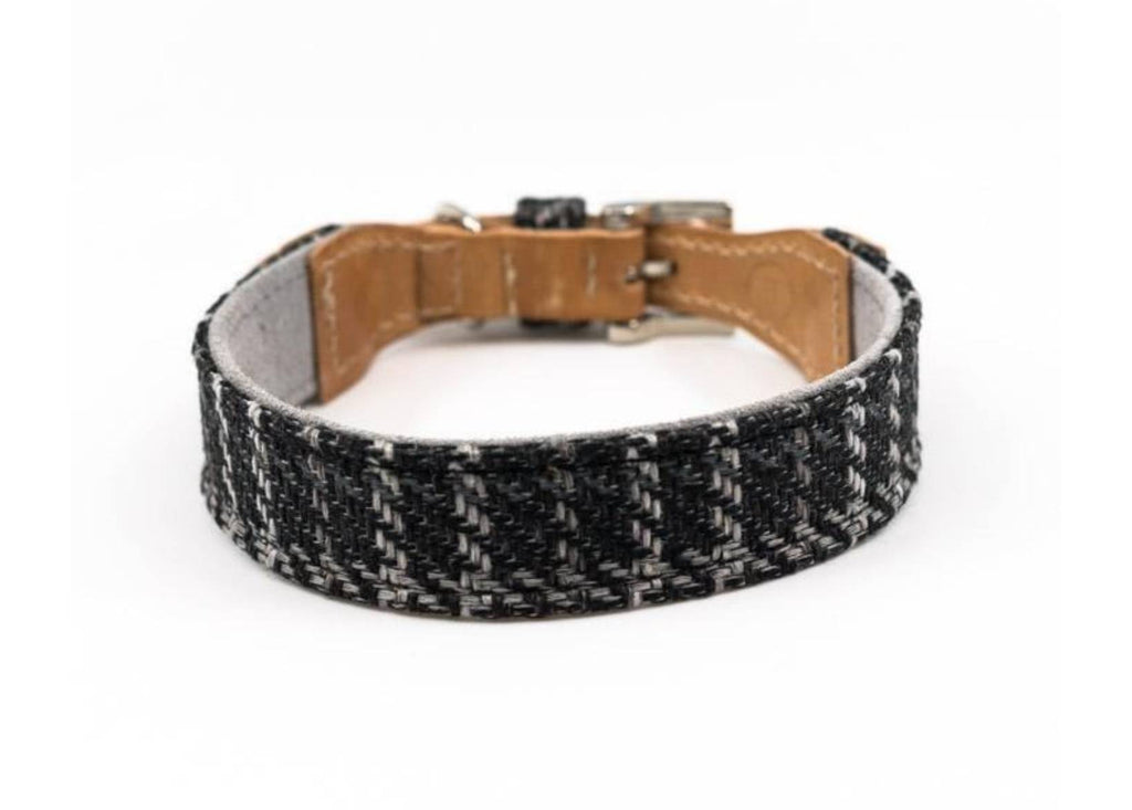 Tweed & Leather Dog Collar - Ascot