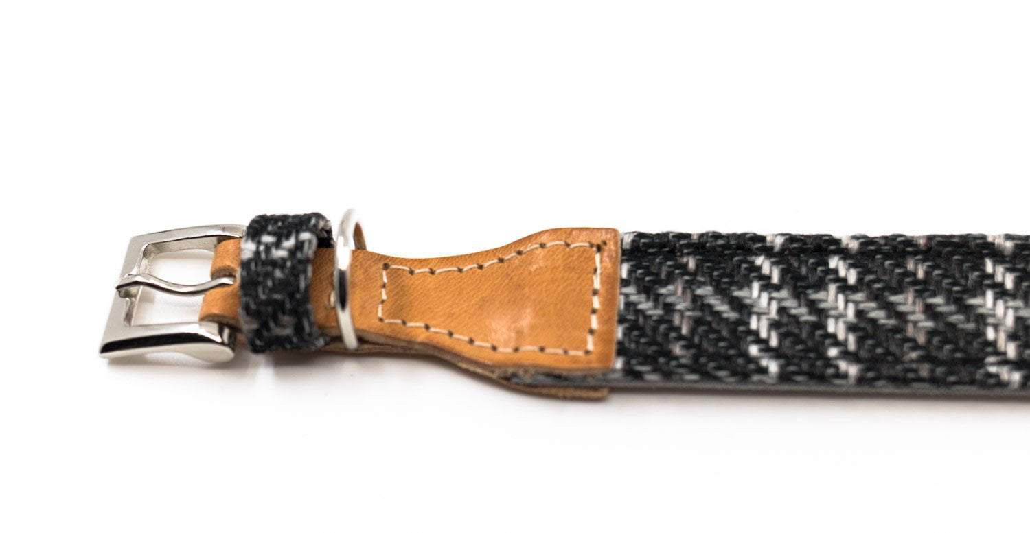 Tweed & Leather Dog Collar - Ascot